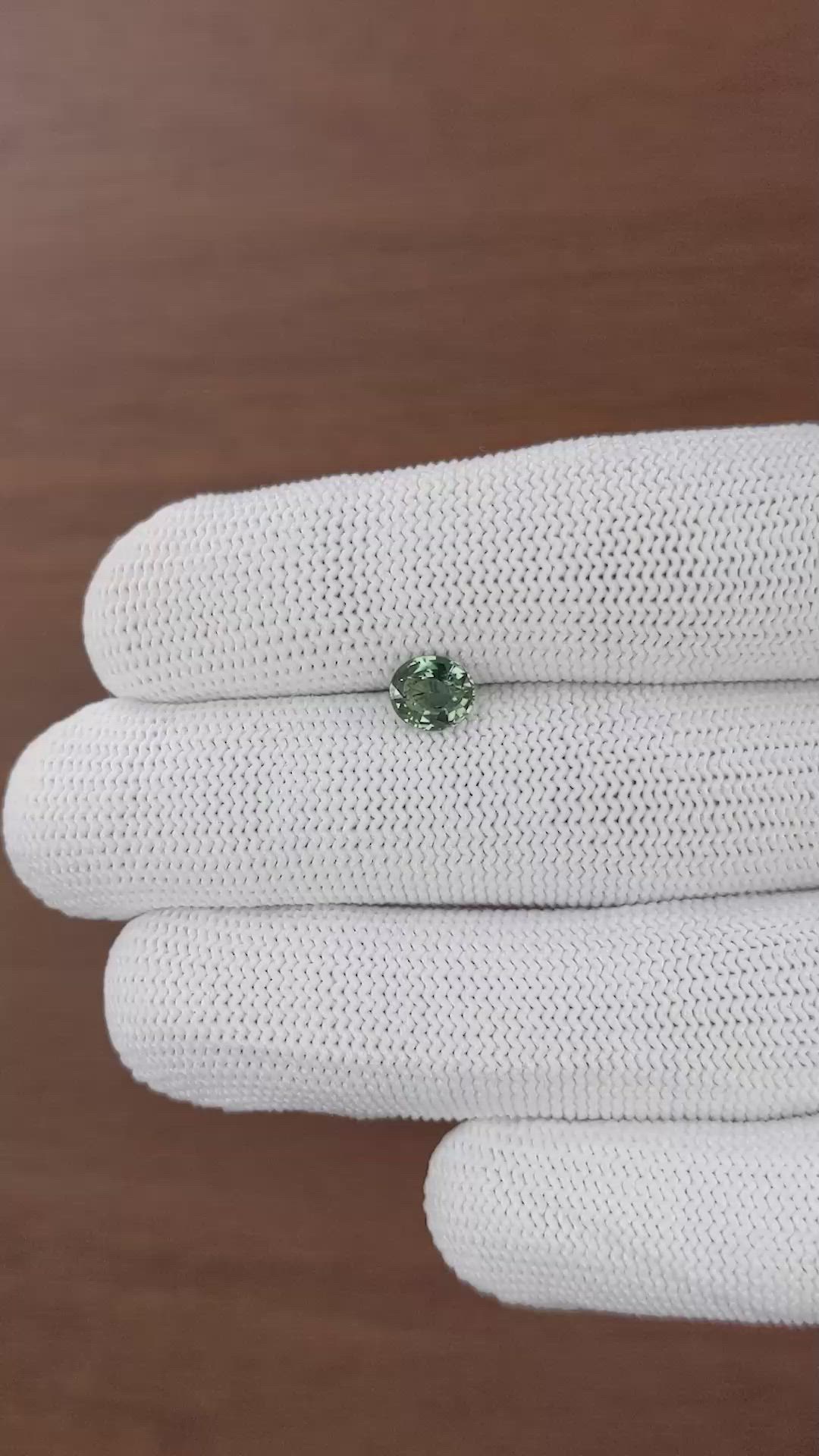 1.09 Ct. Bluish Green Sapphire from Tanzania Size Video