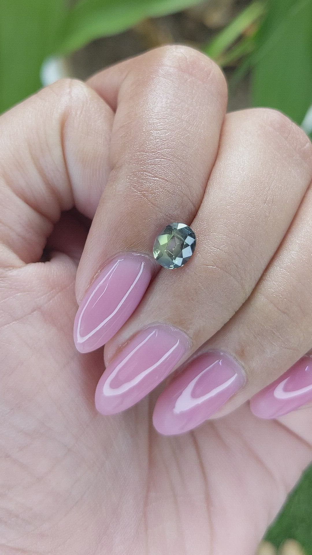 1.23 Ct. Bluish Green Sapphire from Tanzania Size Video