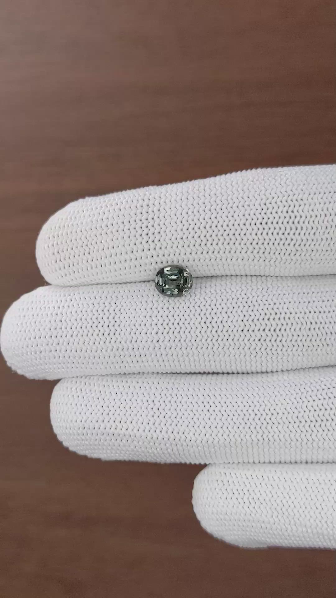 1.23 Ct. Bluish Green Sapphire from Tanzania Size Video