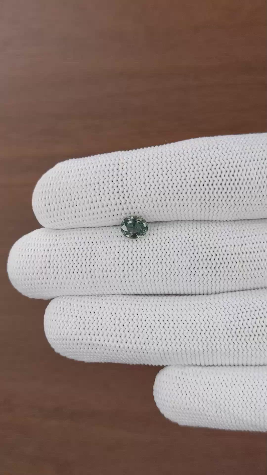 1.04 Ct. Bluish Green Sapphire from Tanzania Size Video