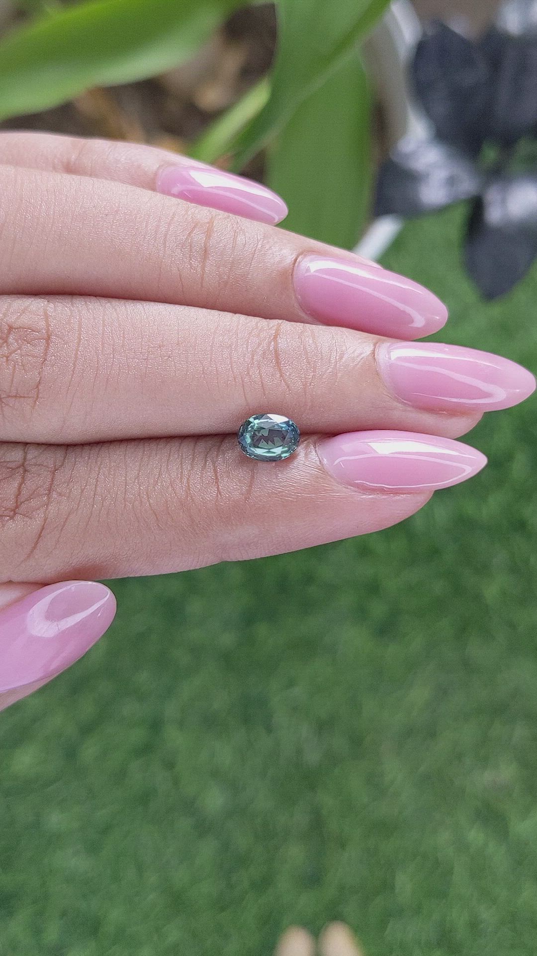 0.96 Ct. Greenish Blue Sapphire from Tanzania Size Video