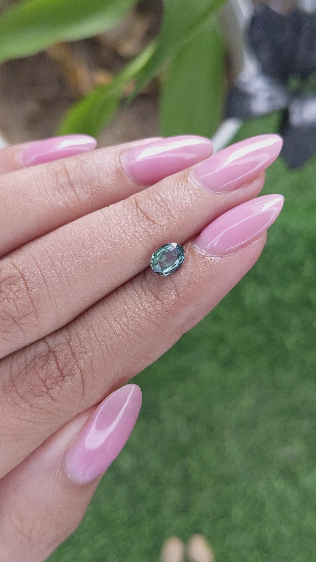 0.96 Ct. Greenish Blue Sapphire from Tanzania Size Video