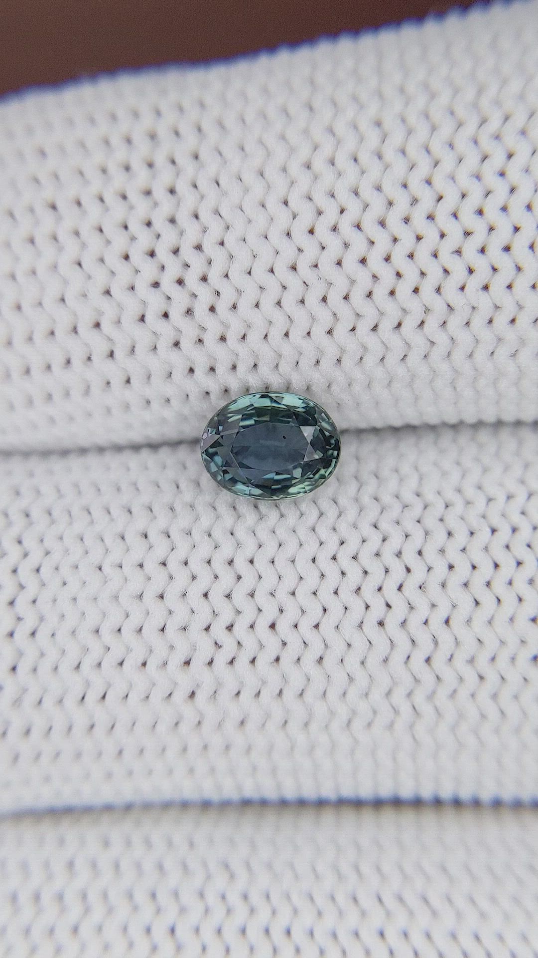 0.96 Ct. Greenish Blue Sapphire from Tanzania Size Video