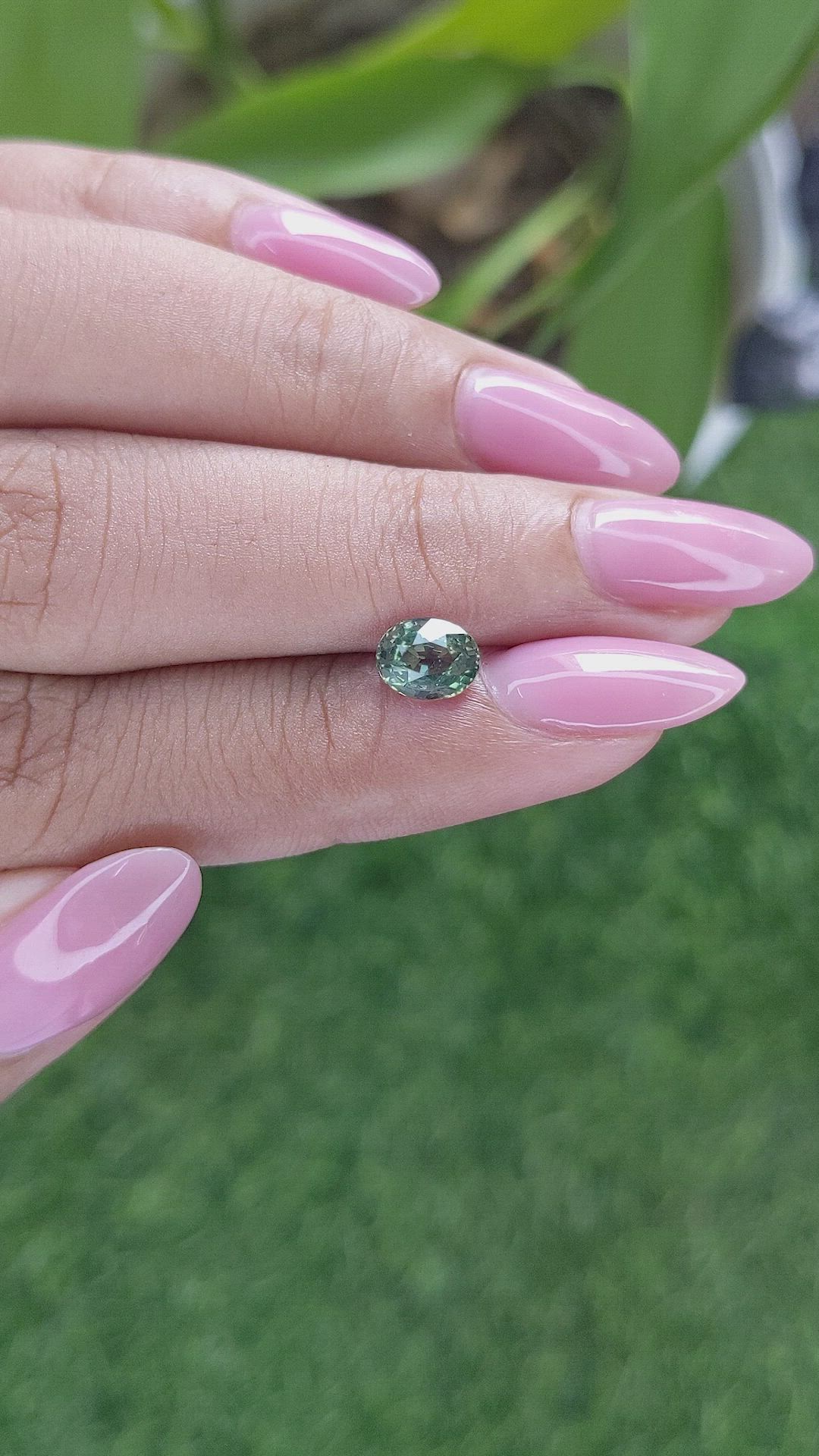 1.09 Ct. Bluish Green Sapphire from Tanzania Size Video