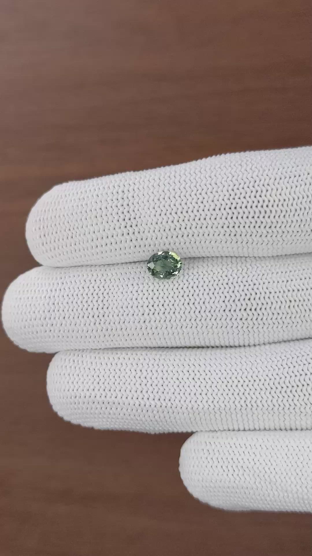 1.09 Ct. Bluish Green Sapphire from Tanzania Size Video