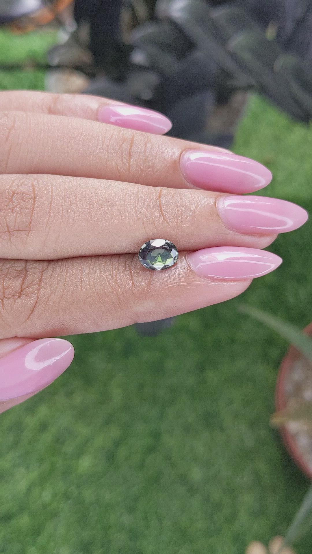 1.05 Ct. Bluish Green Sapphire from Tanzania Size Video