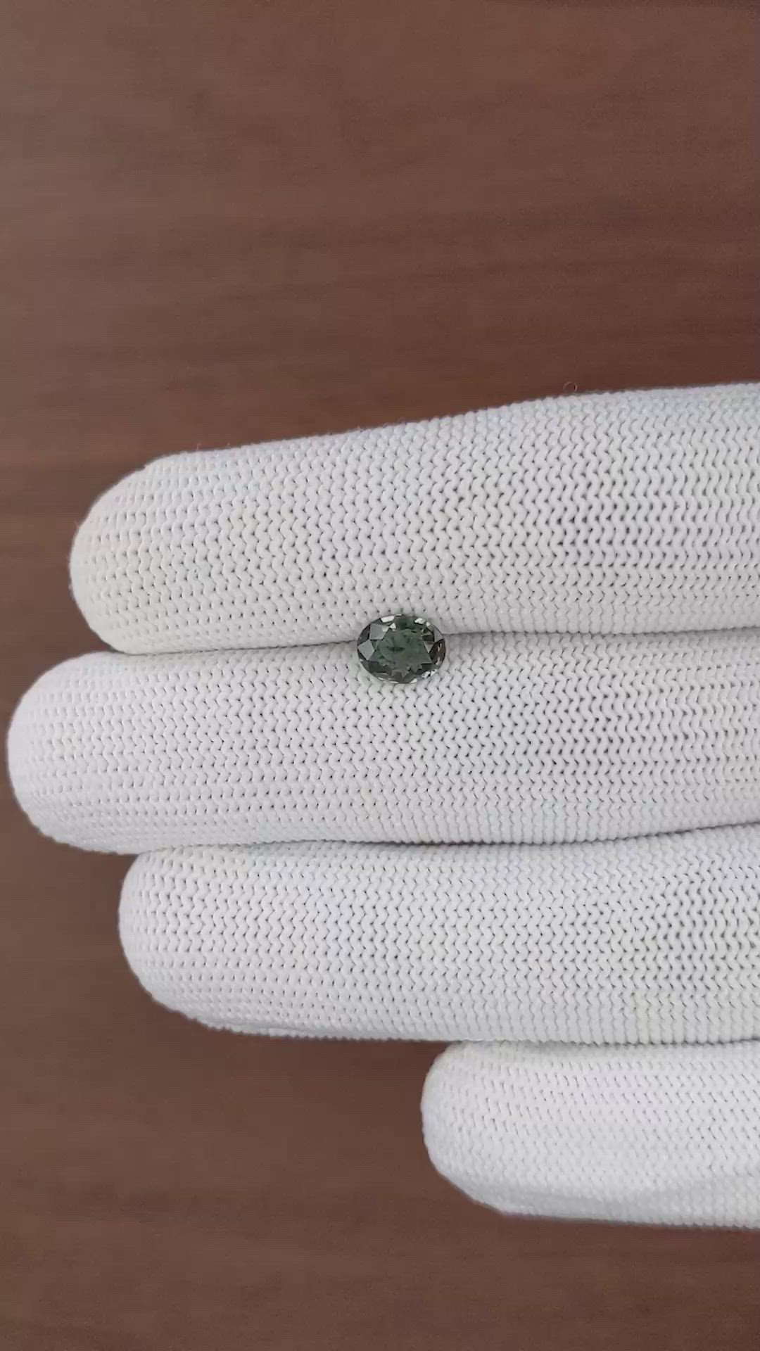 1.05 Ct. Bluish Green Sapphire from Tanzania Size Video