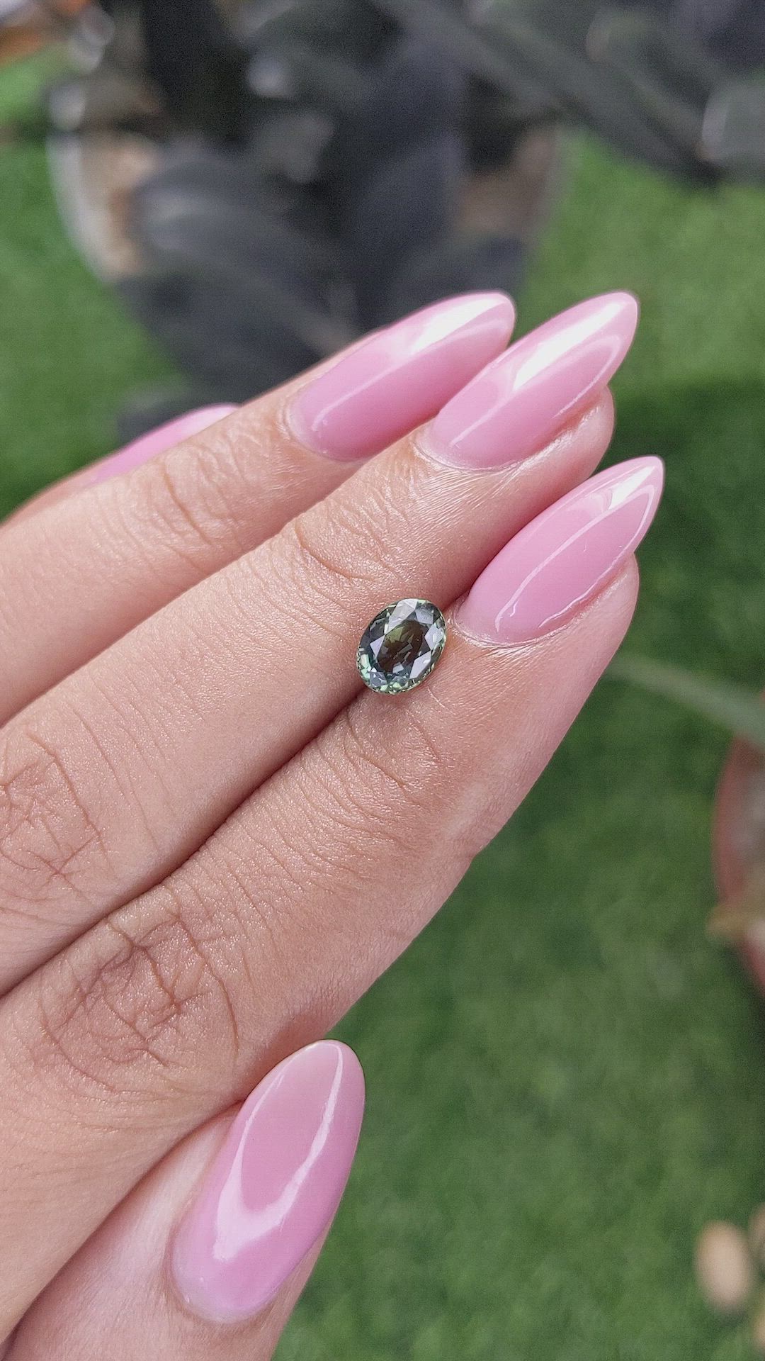 1.02 Ct. Bluish Green Sapphire from Tanzania Size Video