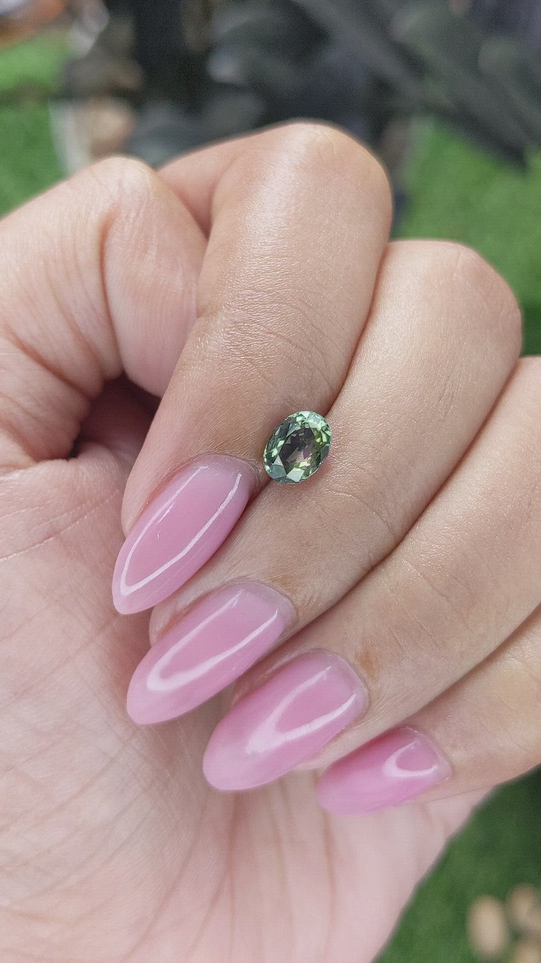 1.02 Ct. Bluish Green Sapphire from Tanzania Size Video