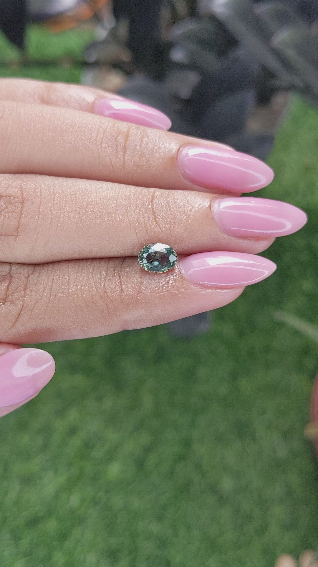 1.02 Ct. Bluish Green Sapphire from Tanzania Size Video