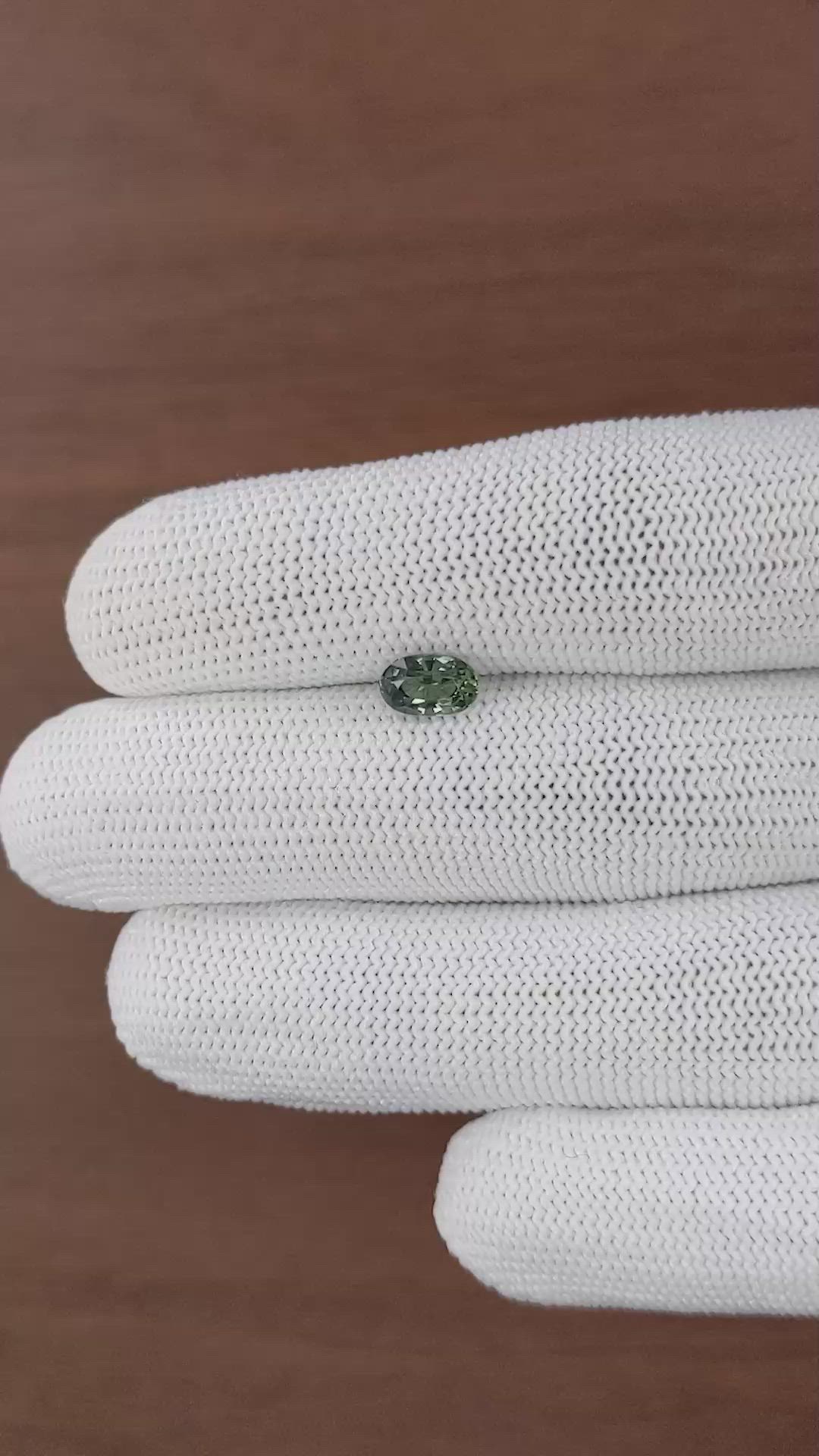 1.25 Ct. Bluish Green Sapphire from Tanzania Size Video