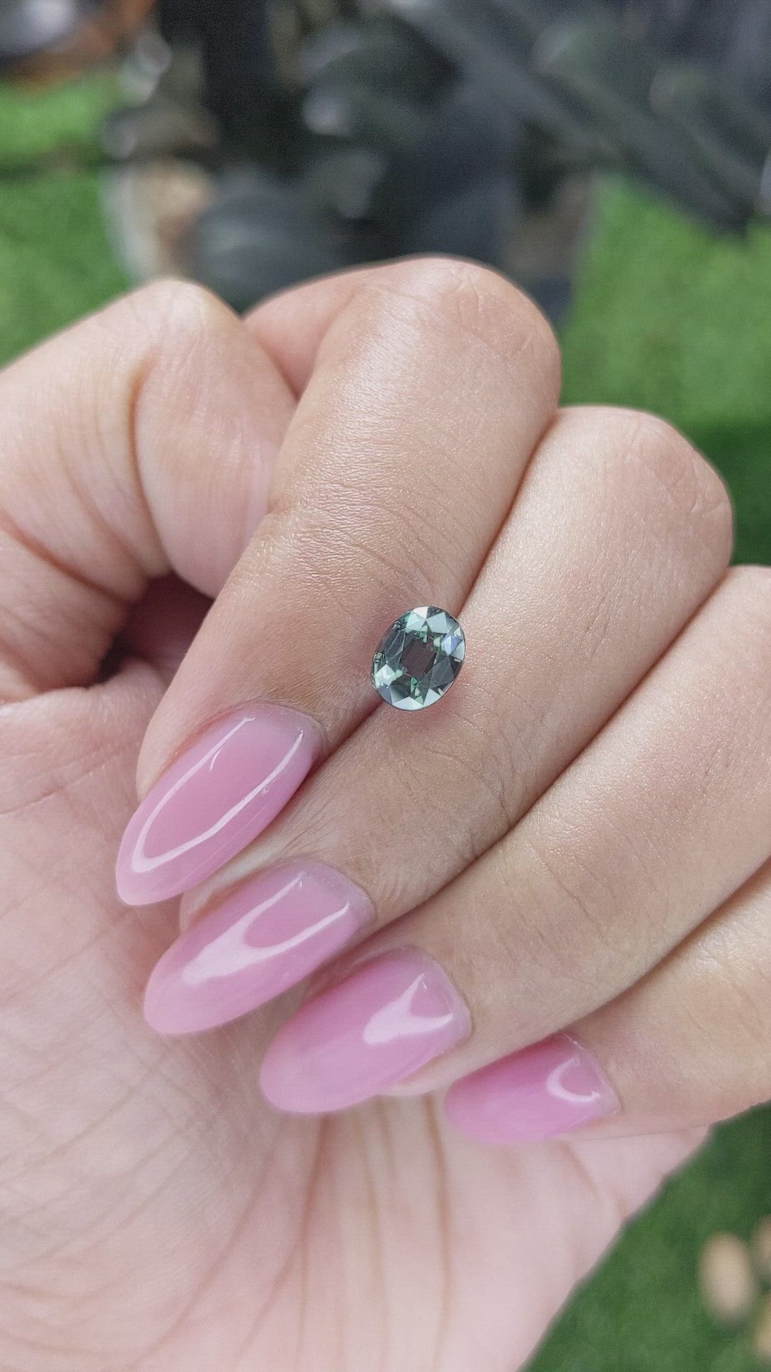 1.28 Ct. Bluish Green Sapphire from Tanzania Size Video