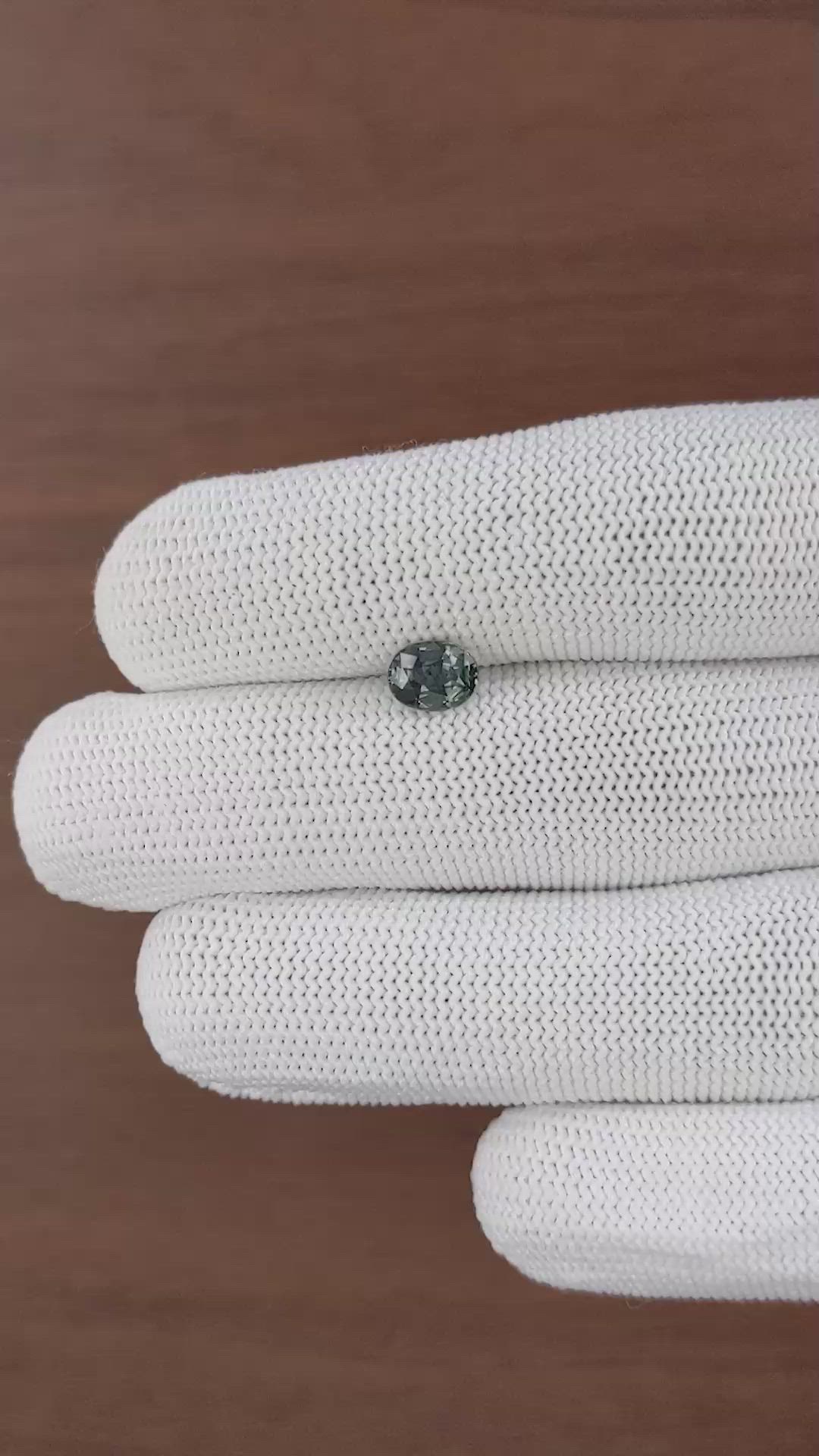 1.28 Ct. Bluish Green Sapphire from Tanzania Size Video
