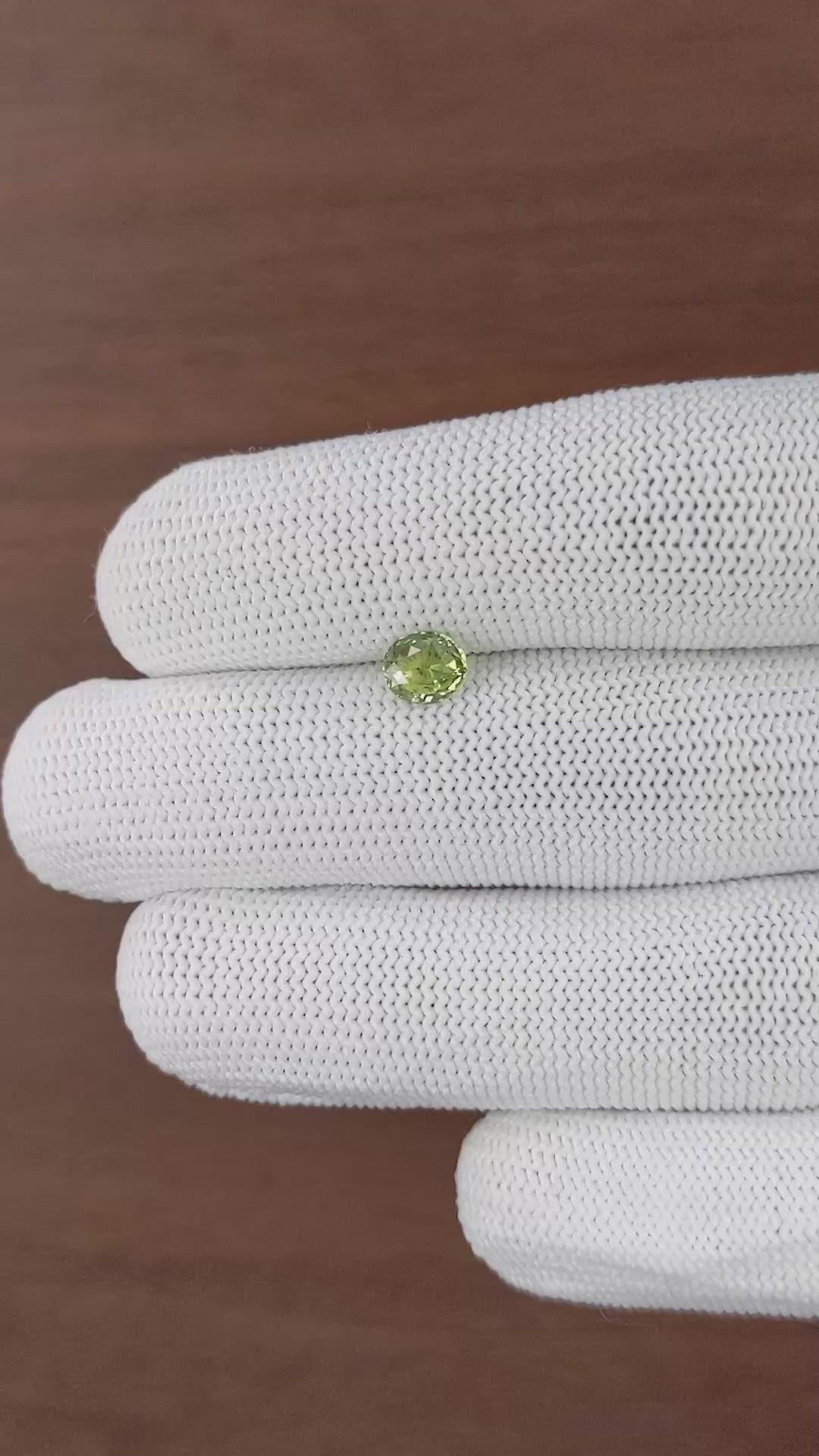 0.99 Ct. Yellowish Green Sapphire from Tanzania Size Video