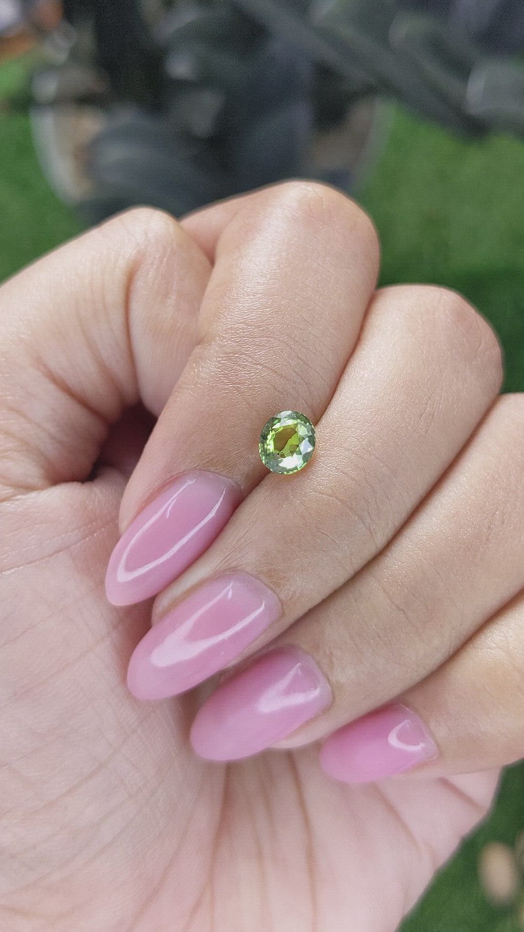 0.99 Ct. Yellowish Green Sapphire from Tanzania Size Video