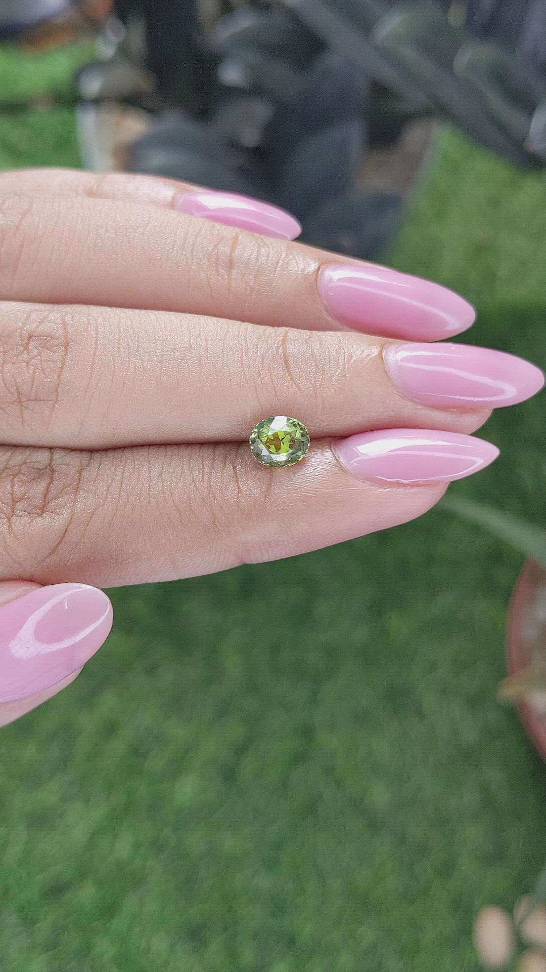 0.99 Ct. Yellowish Green Sapphire from Tanzania Size Video