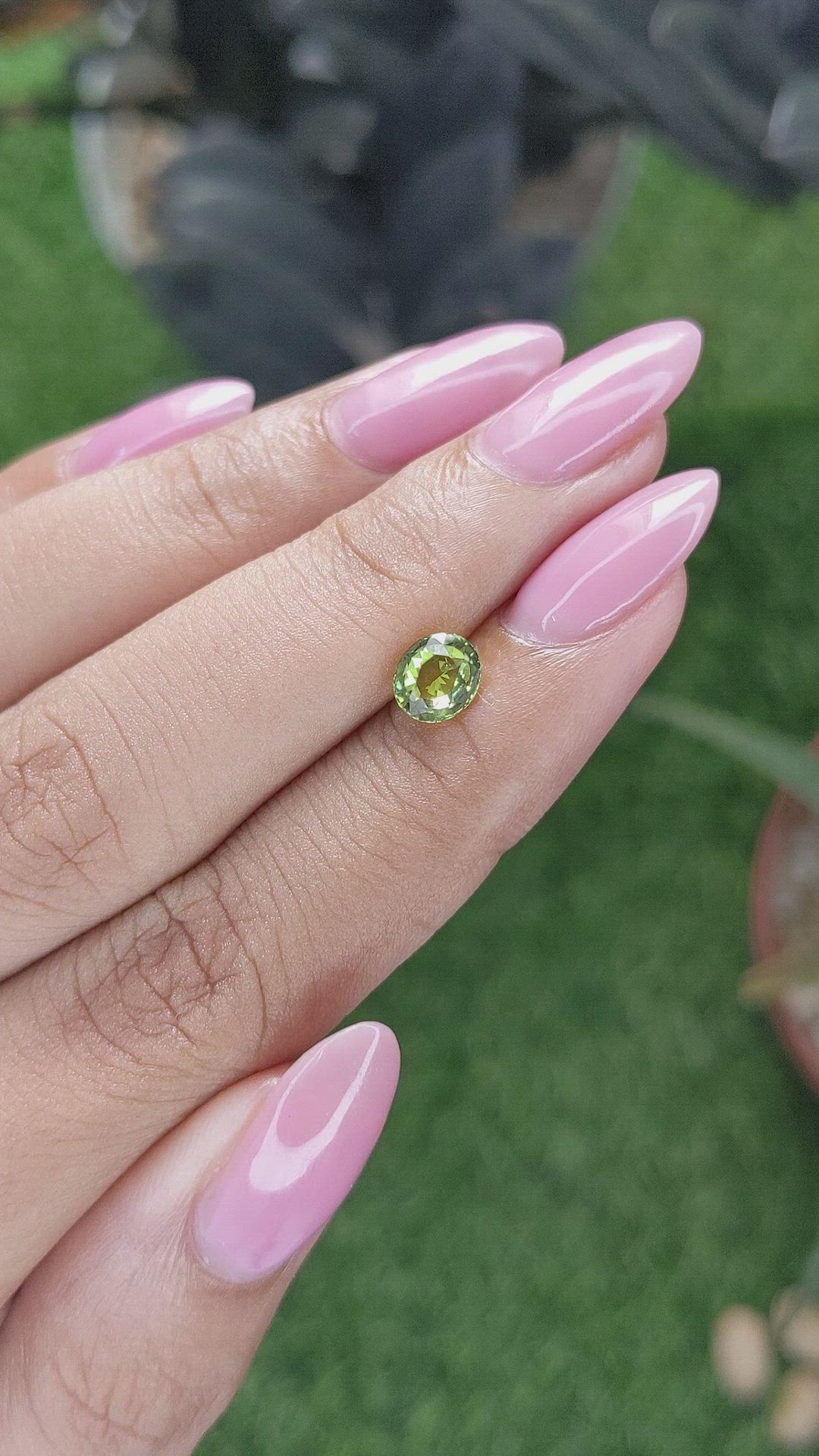 0.99 Ct. Yellowish Green Sapphire from Tanzania Size Video