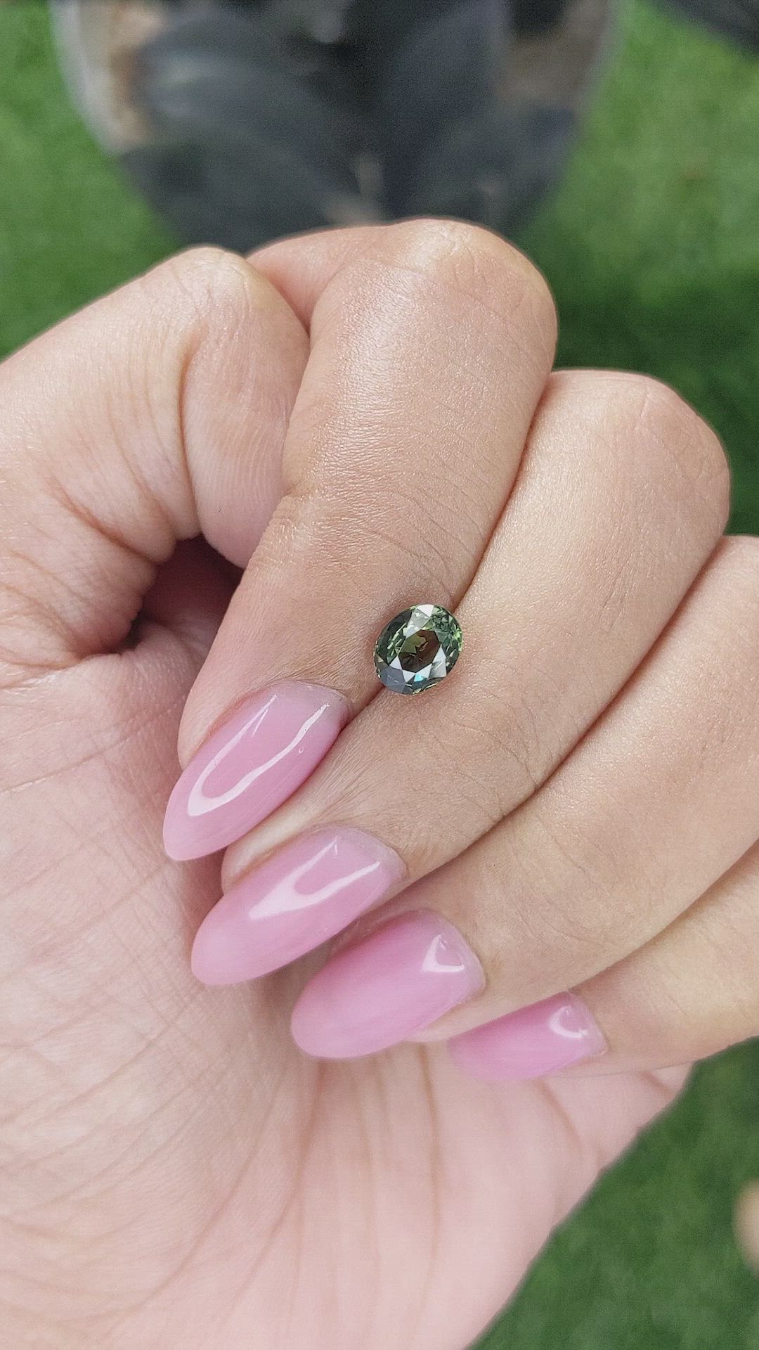 1.06 Ct. Bluish Green Sapphire from Tanzania Size Video