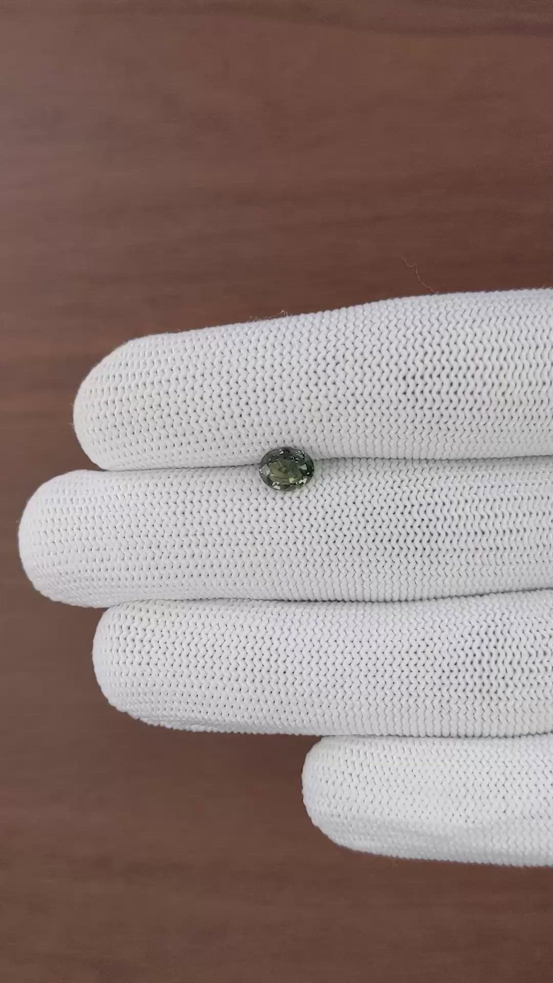 1.06 Ct. Bluish Green Sapphire from Tanzania Size Video