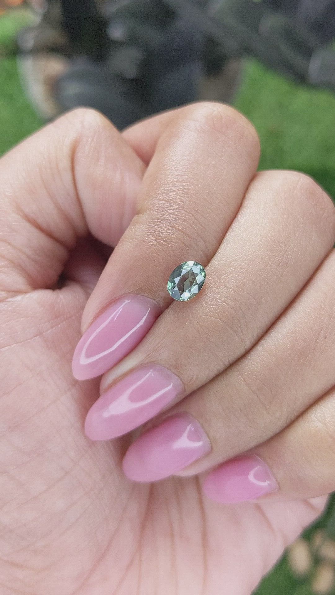 0.97 Ct. Bluish Green Sapphire from Tanzania Size Video