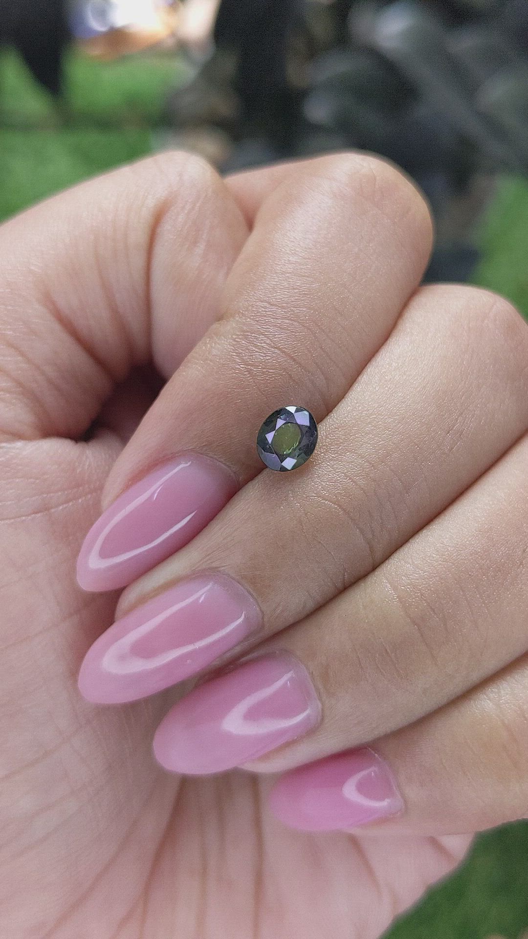 0.96 Ct. Bluish Green Sapphire from Tanzania Size Video