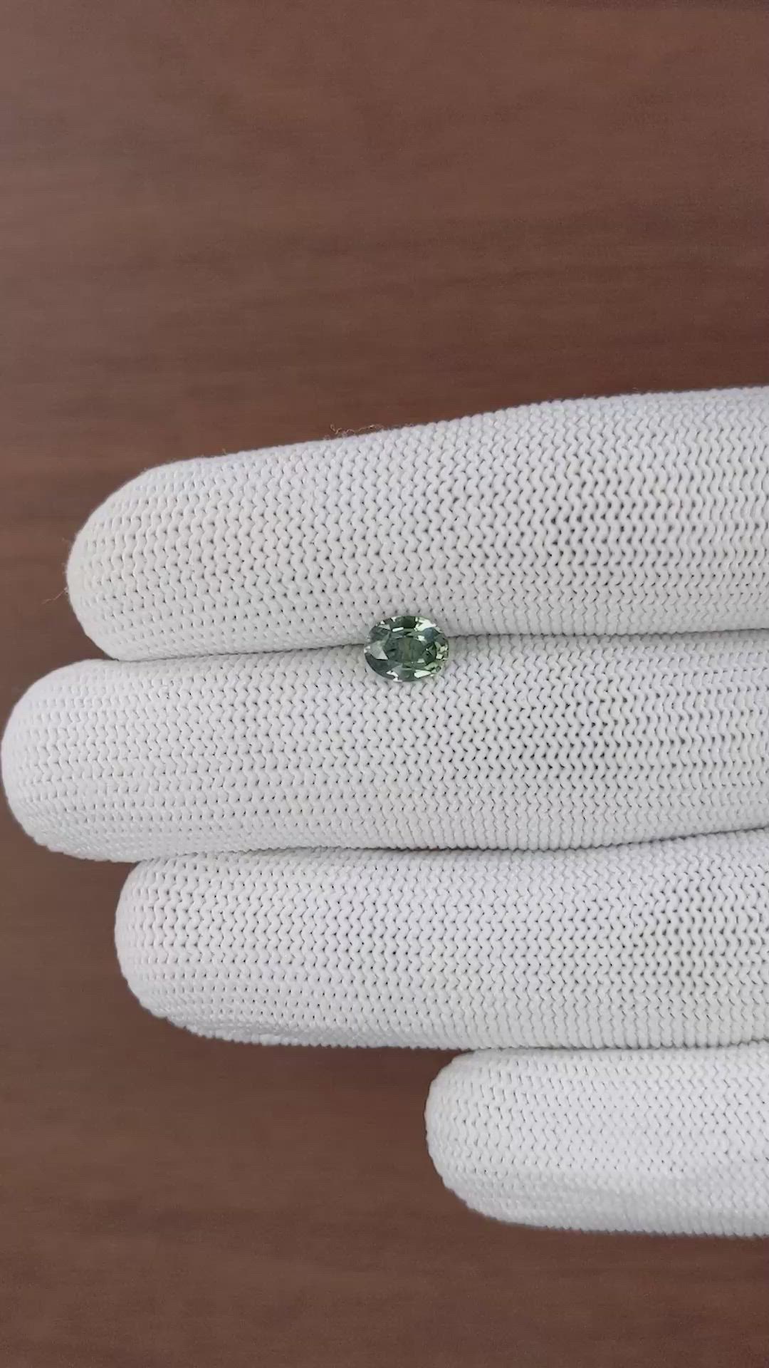 0.96 Ct. Bluish Green Sapphire from Tanzania Size Video