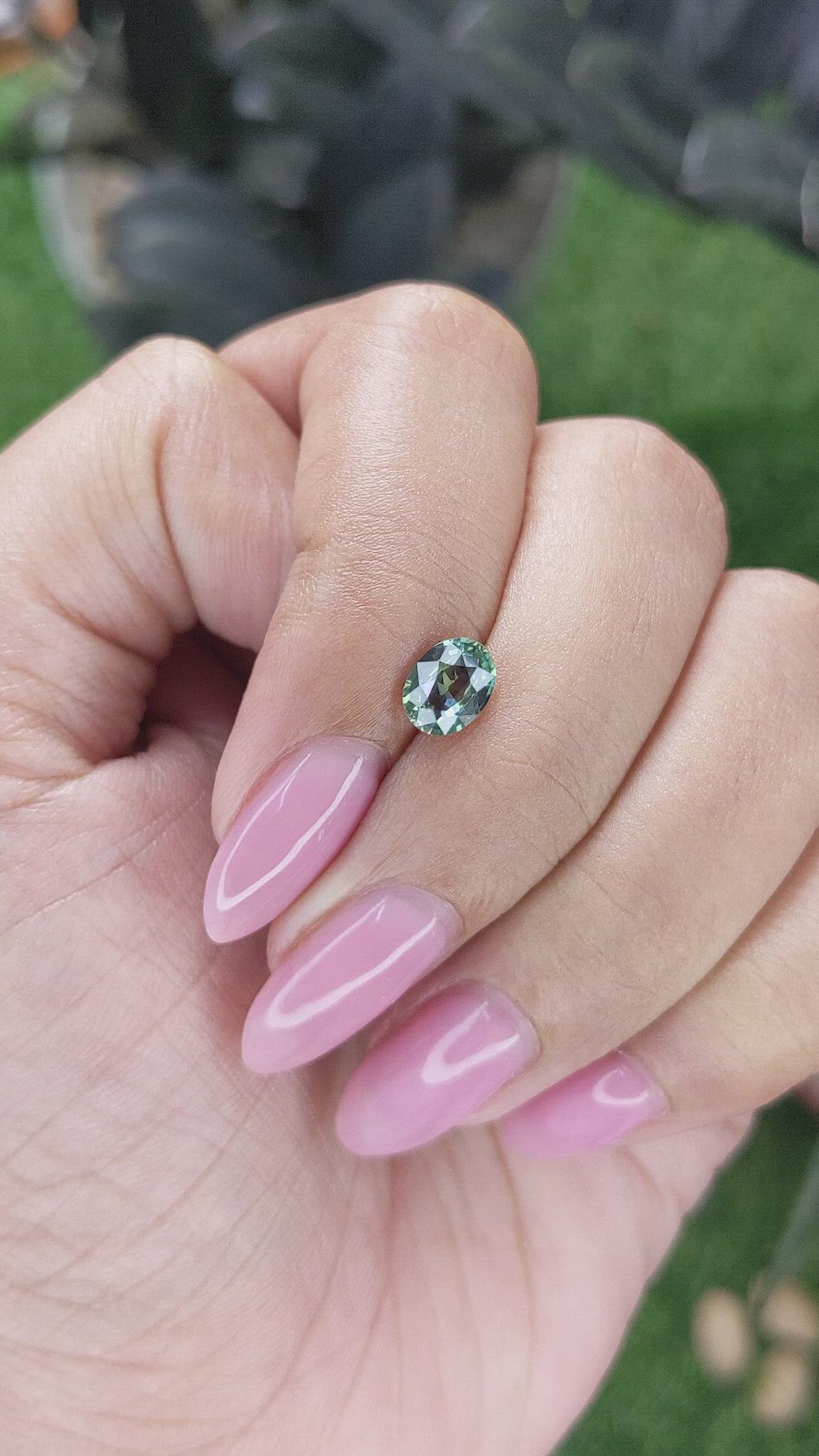 0.96 Ct. Bluish Green Sapphire from Tanzania Size Video
