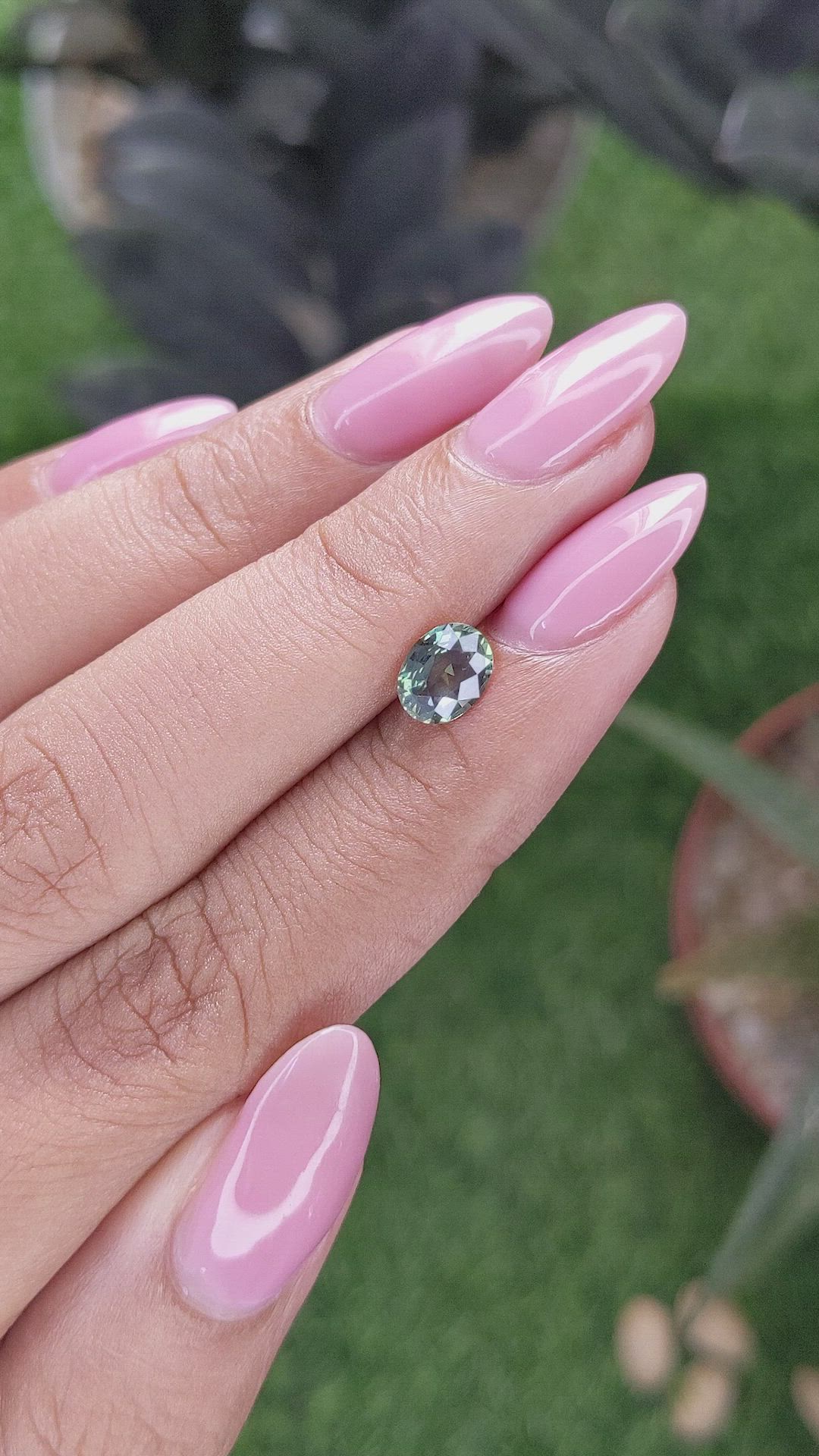 0.96 Ct. Bluish Green Sapphire from Tanzania Size Video