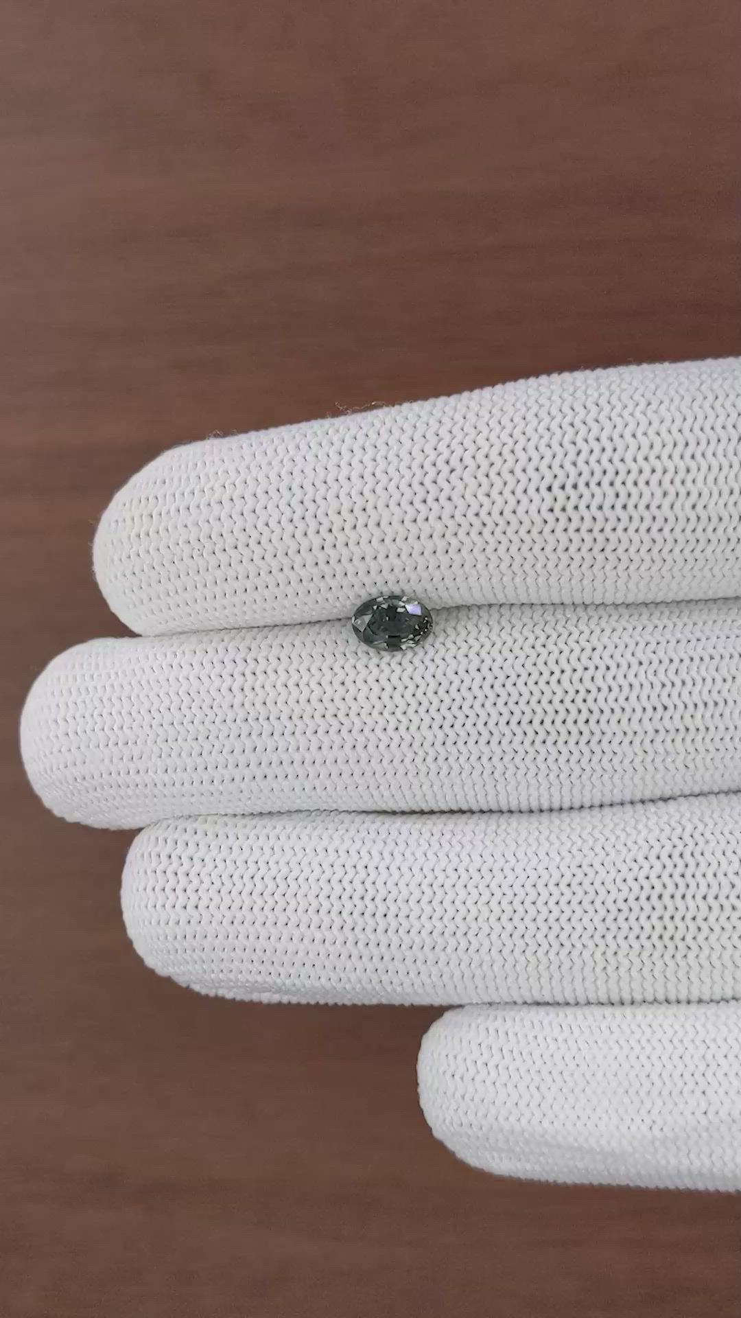 0.95 Ct. Bluish Green Sapphire from Tanzania Size Video