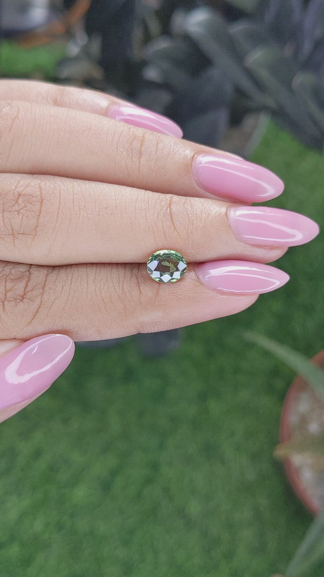 1.04 Ct. Yellowish Green Sapphire from Tanzania Size Video