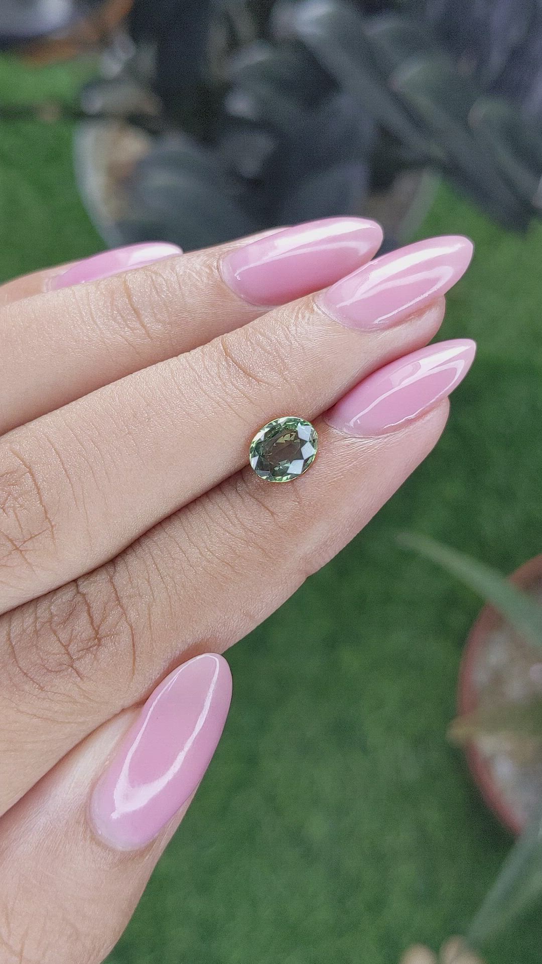 1.04 Ct. Yellowish Green Sapphire from Tanzania Size Video