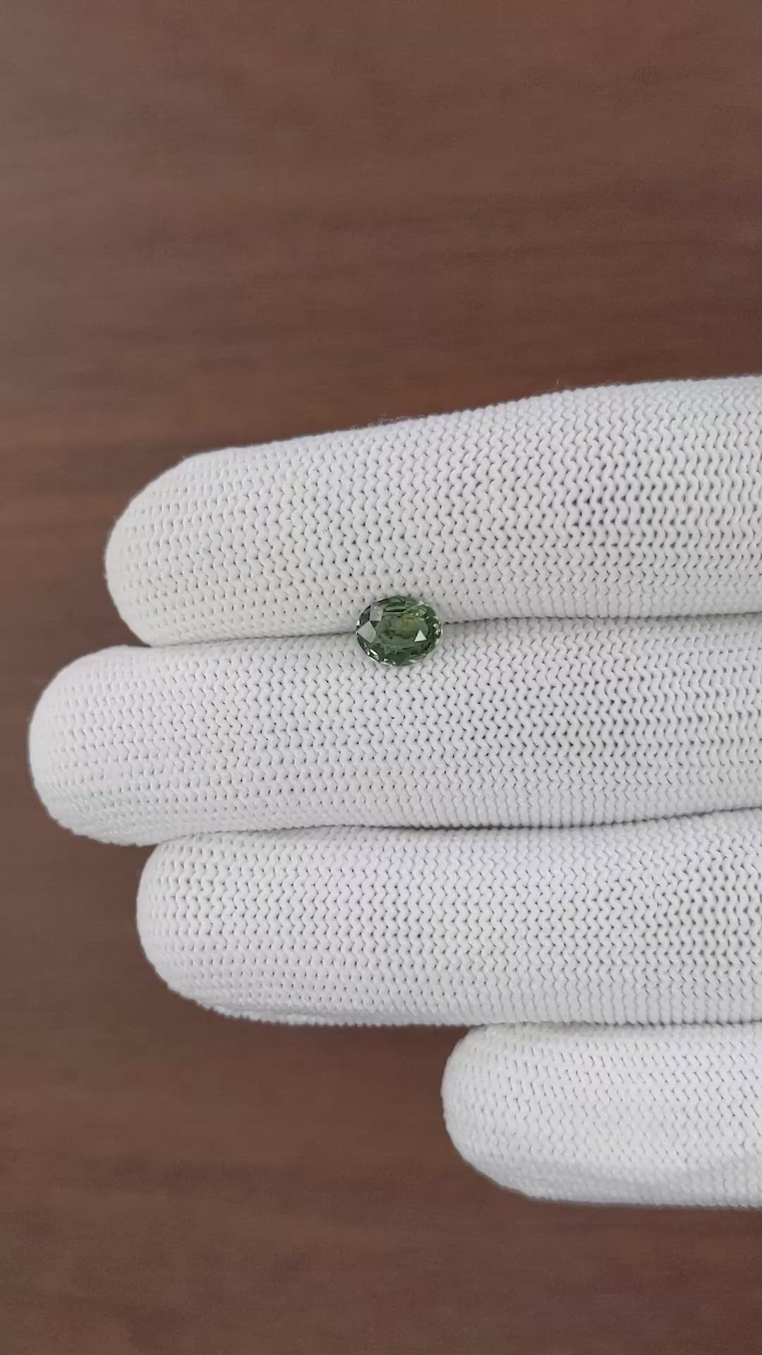 1.04 Ct. Yellowish Green Sapphire from Tanzania Size Video