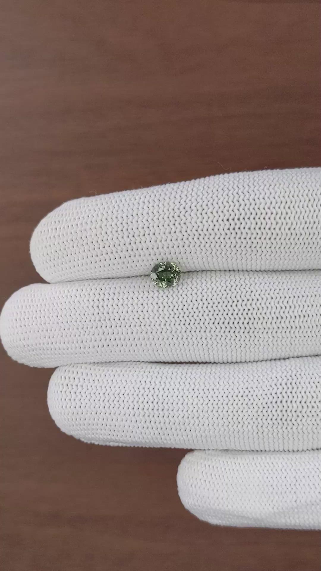 1.03 Ct. Bluish Green Sapphire from Tanzania Size Video
