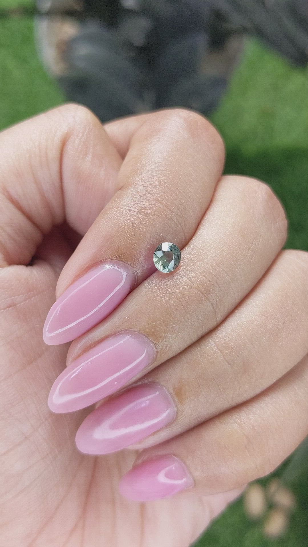 0.52 Ct. Bluish Green Sapphire from Tanzania Size Video