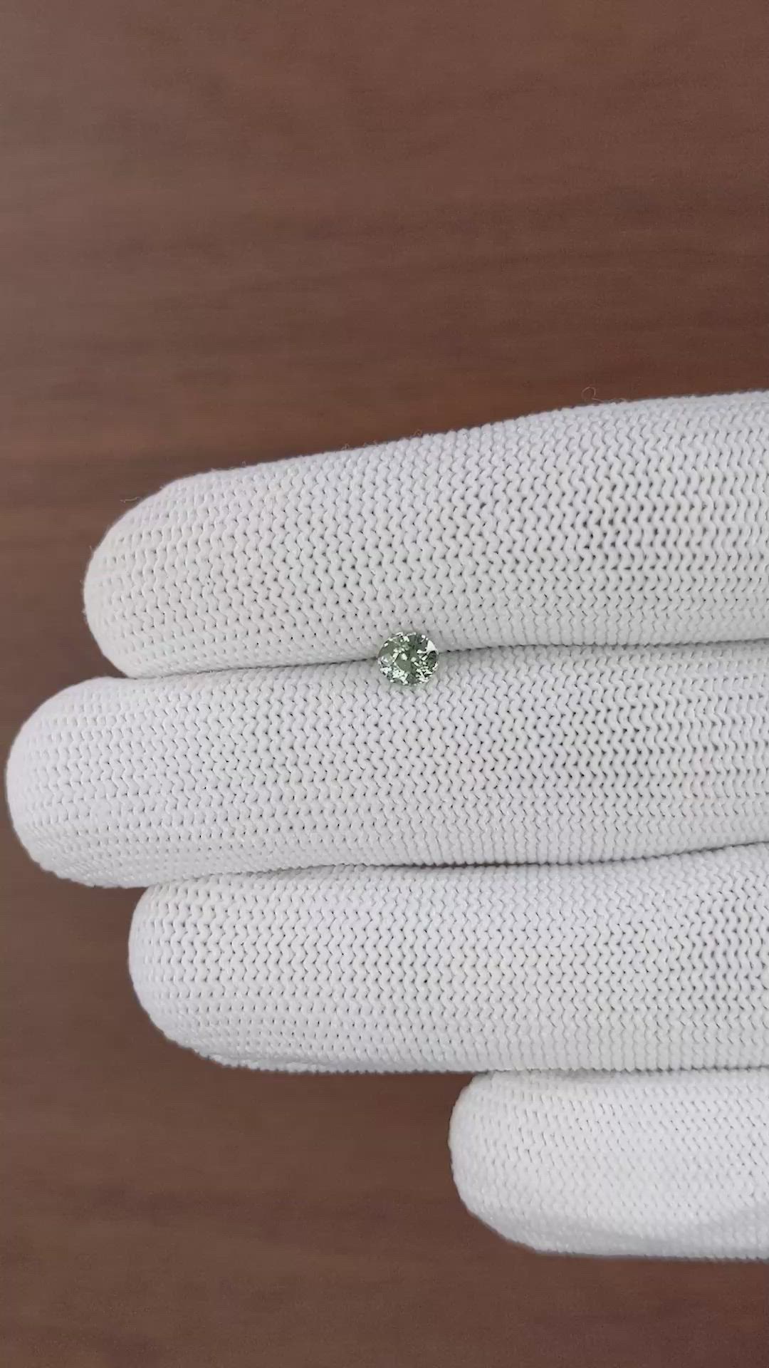 0.52 Ct. Bluish Green Sapphire from Tanzania Size Video