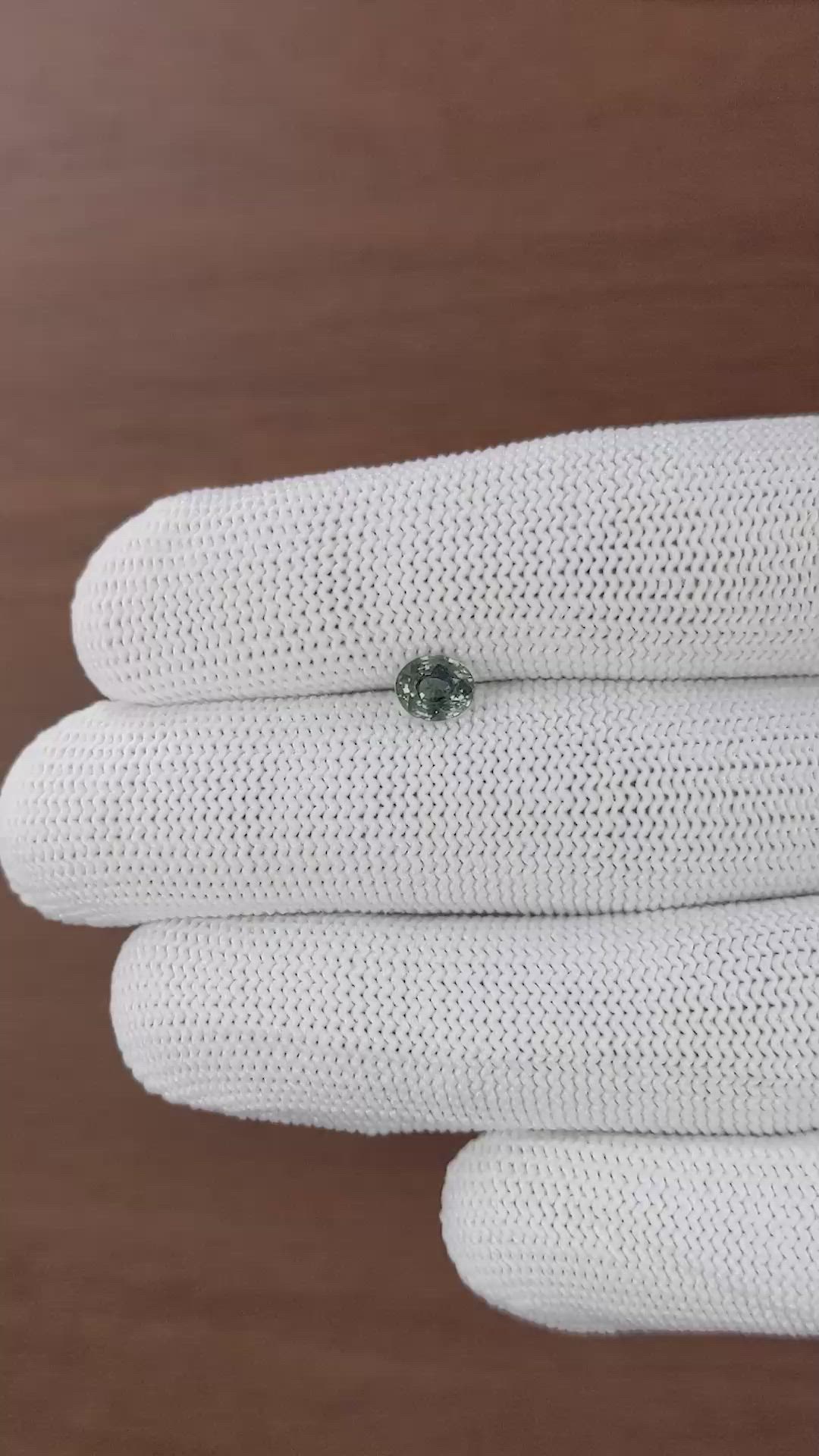 0.96 Ct. Bluish Green Sapphire from Tanzania Size Video