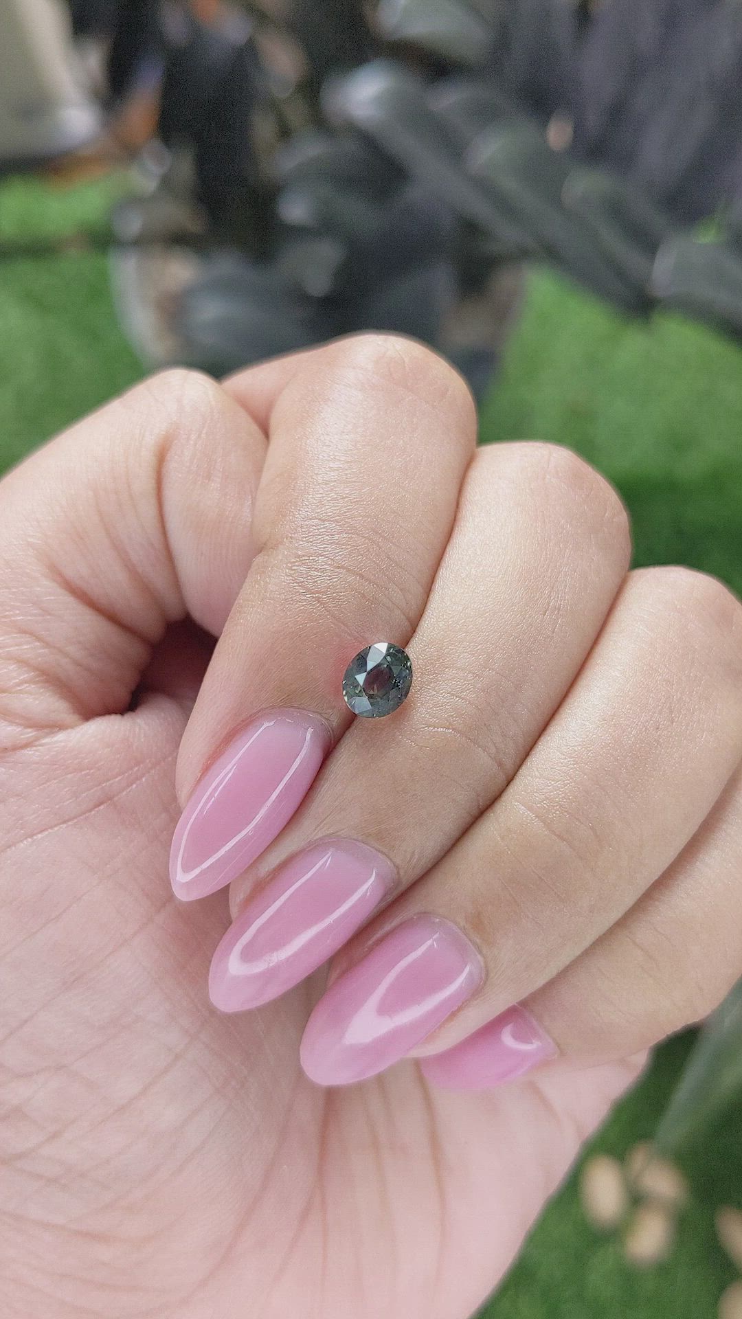 0.96 Ct. Bluish Green Sapphire from Tanzania Size Video