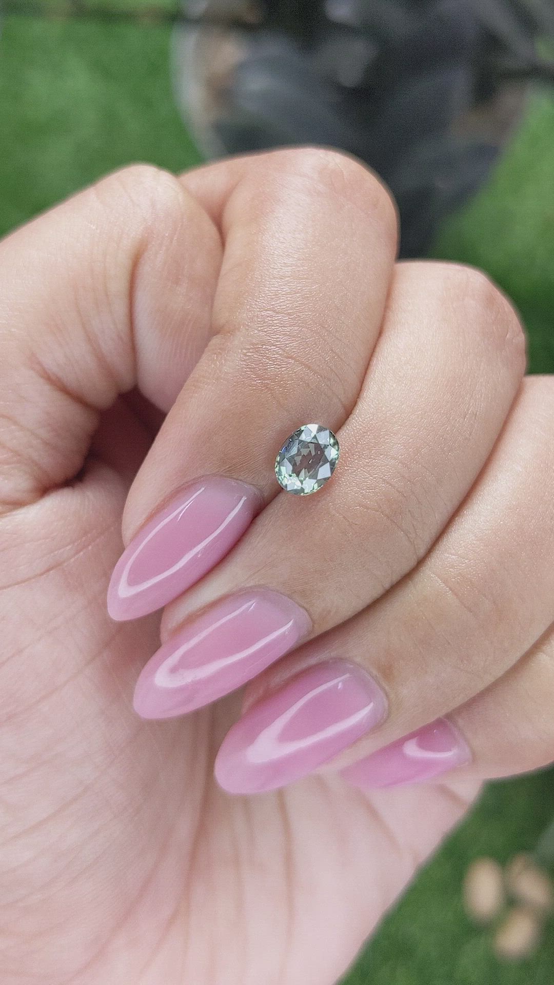 0.86 Ct. Bluish Green Sapphire from Tanzania Size Video