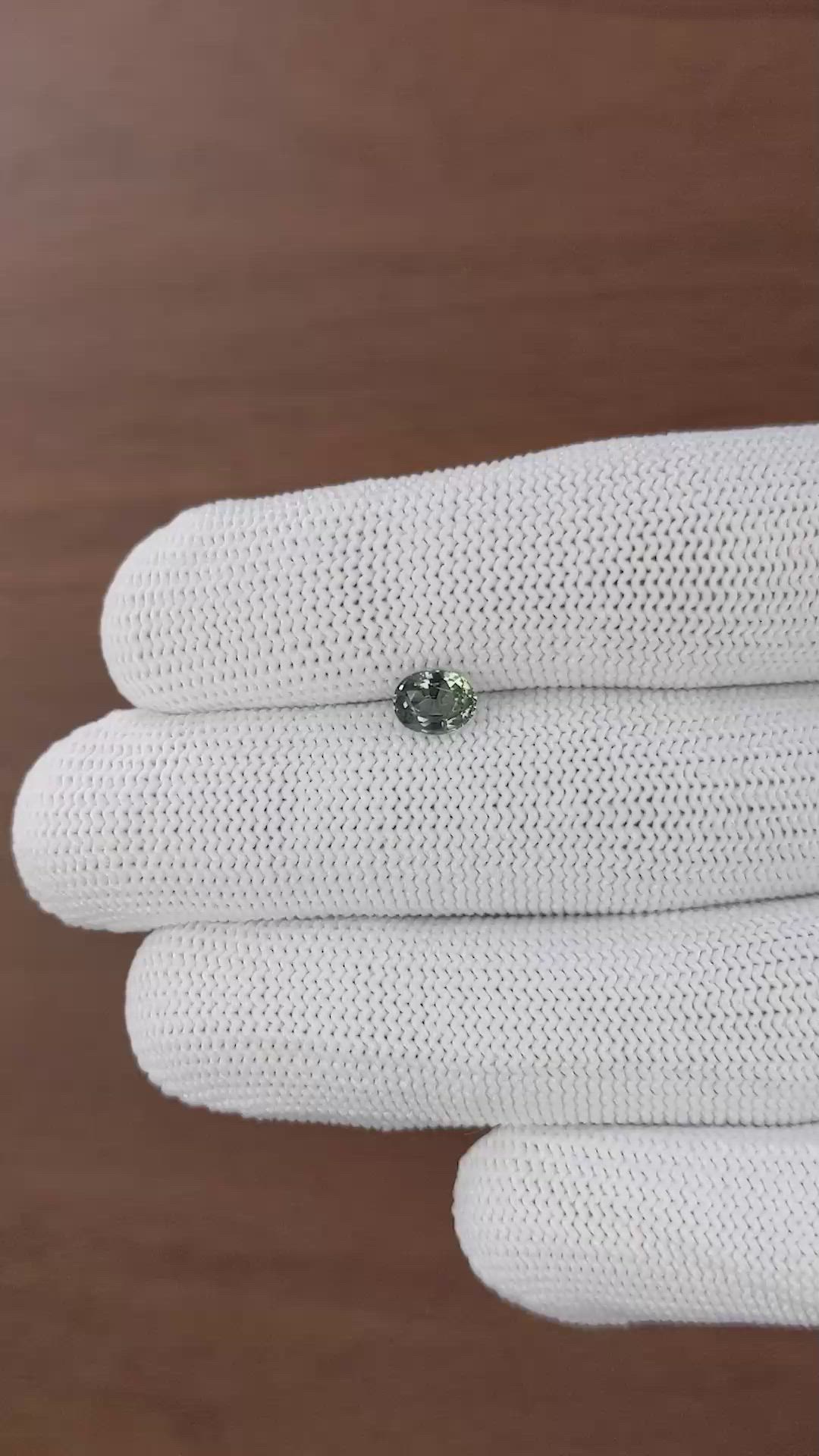 0.86 Ct. Bluish Green Sapphire from Tanzania Size Video