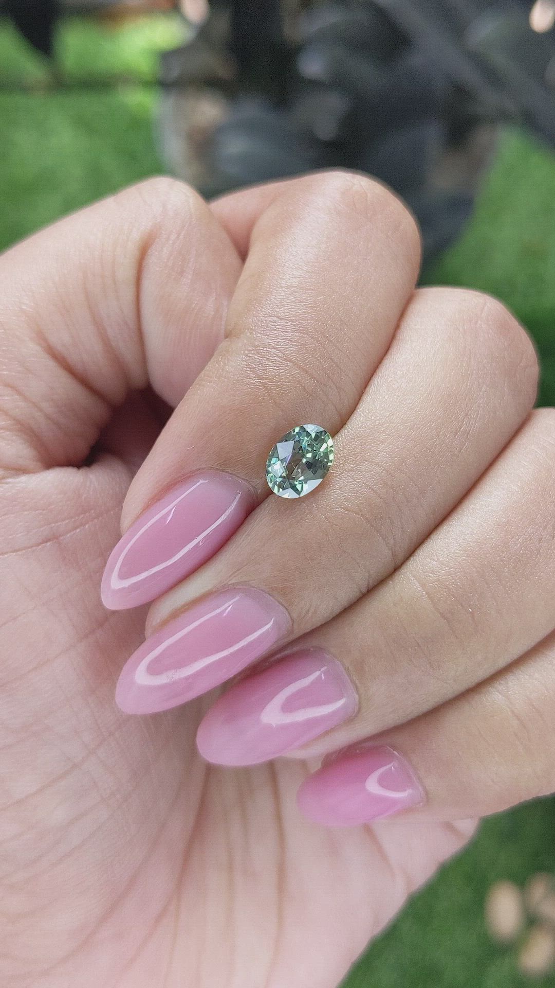 0.95 Ct. Bluish Green Sapphire from Tanzania Size Video