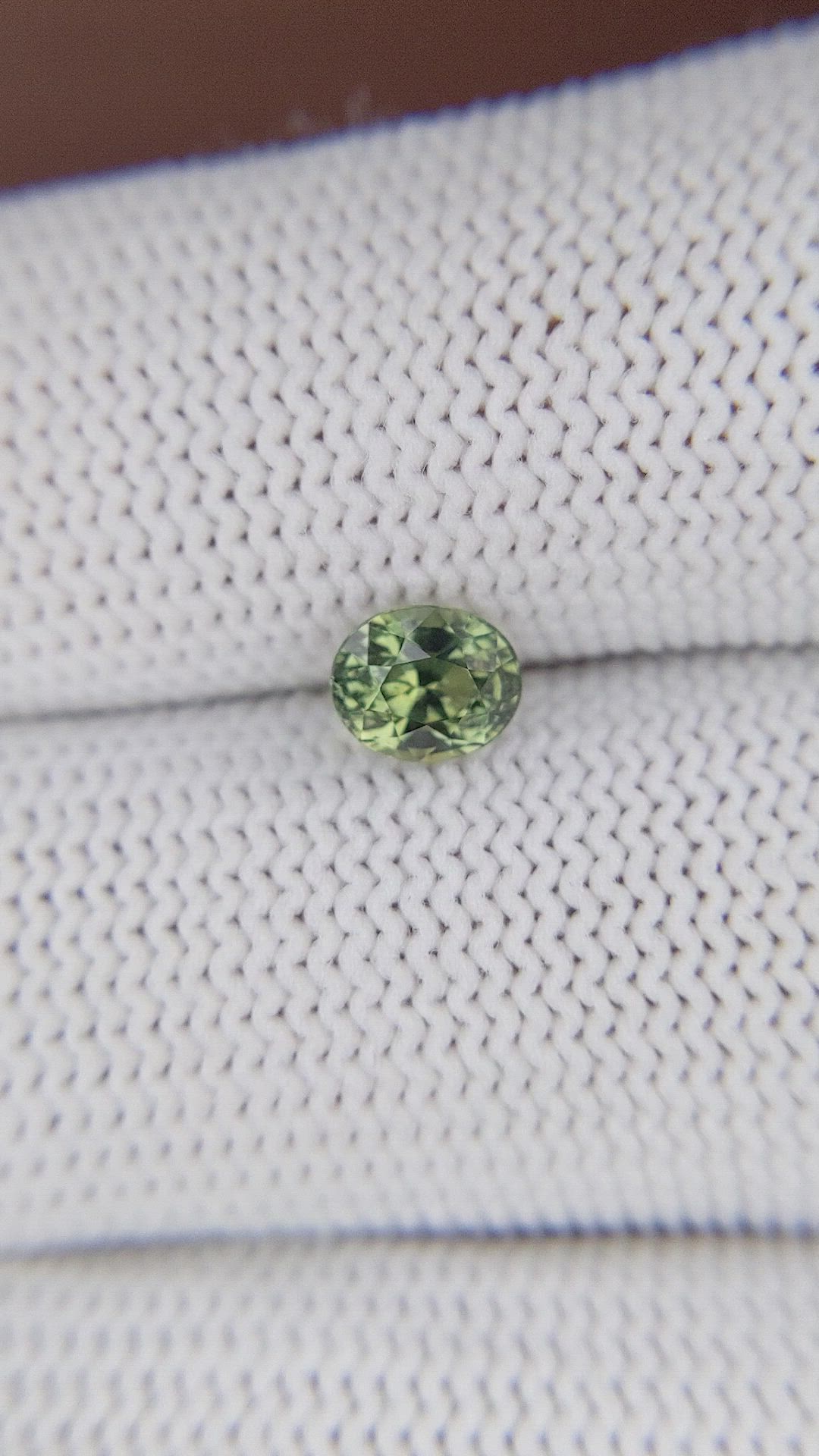 0.96 Ct. Yellowish Green Sapphire from Tanzania Size Video
