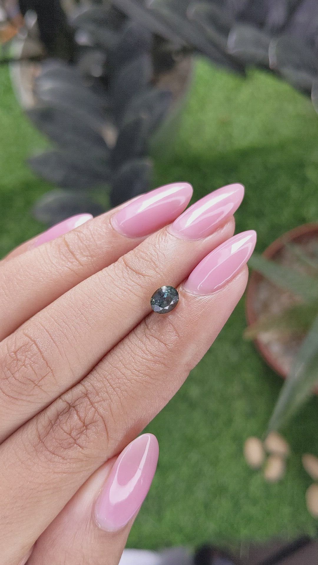 0.88 Ct. Bluish Green Sapphire from Tanzania Size Video