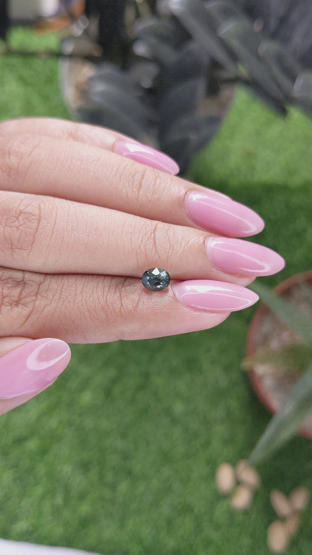 0.88 Ct. Bluish Green Sapphire from Tanzania Size Video