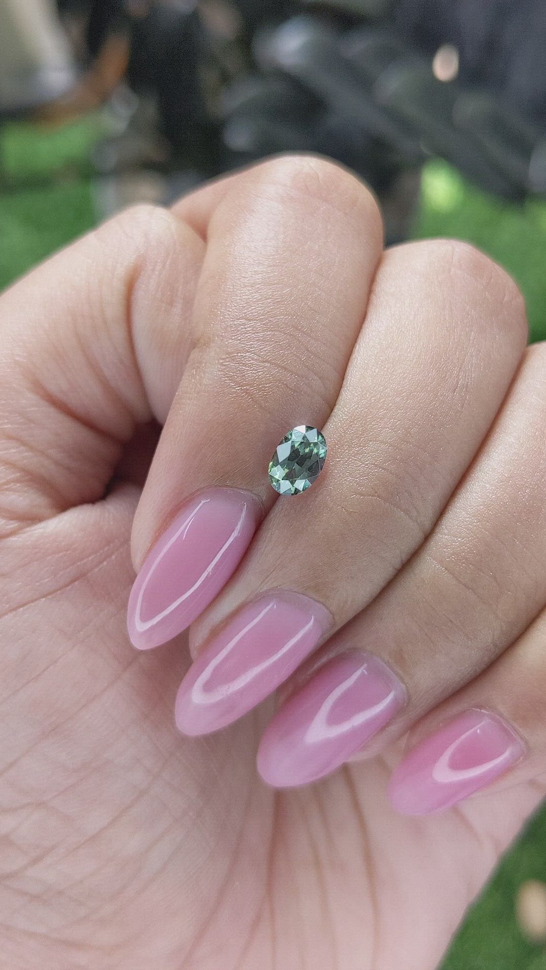 0.78 Ct. Bluish Green Sapphire from Tanzania Size Video