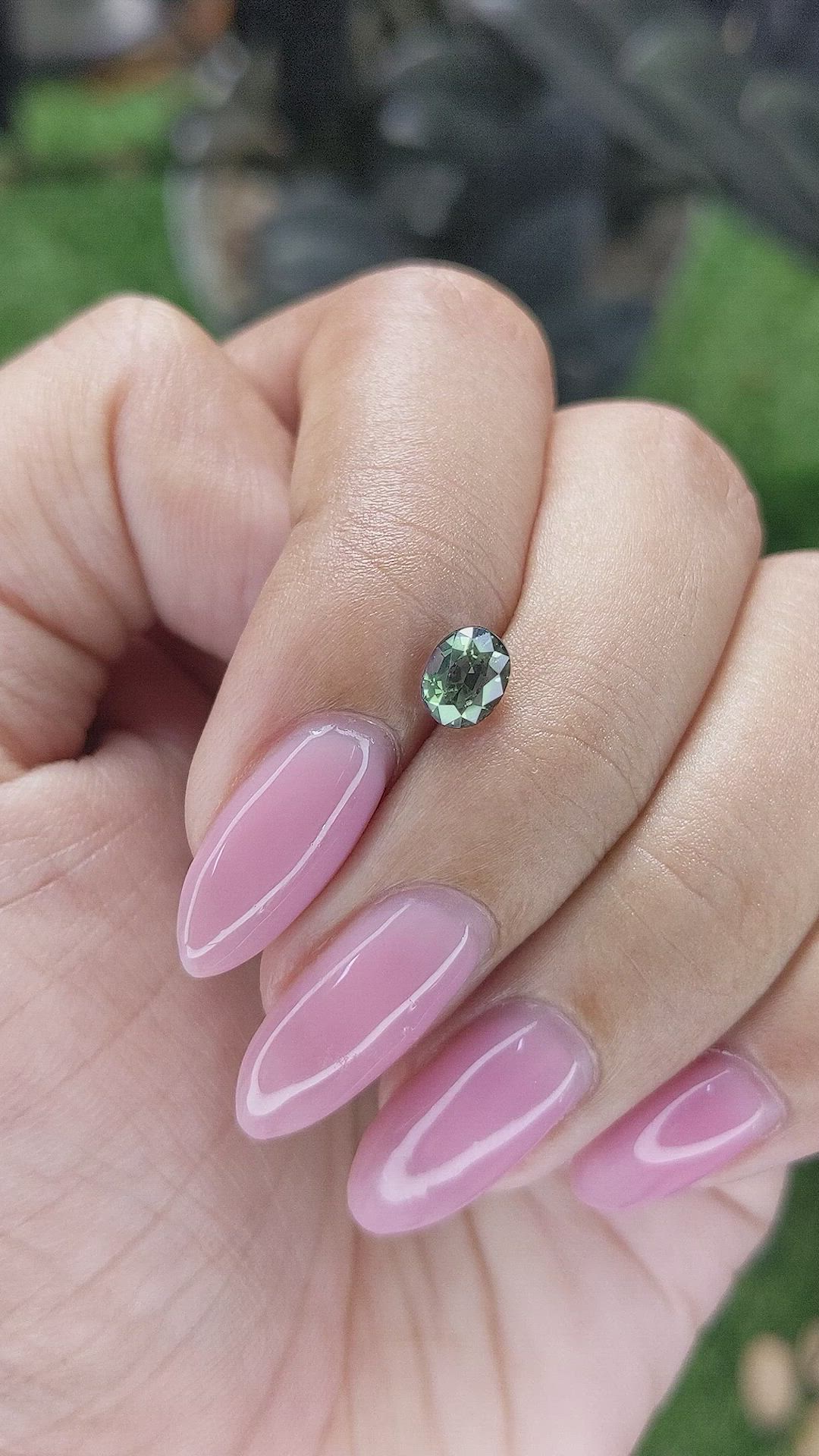 0.84 Ct. Yellowish Green Sapphire from Tanzania Size Video