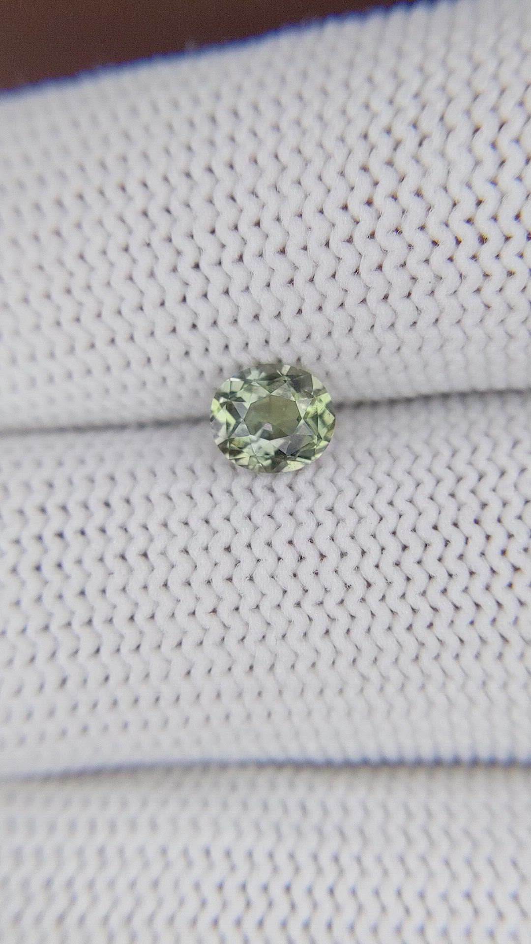 0.74 Ct. Yellowish Green Sapphire from Tanzania Size Video