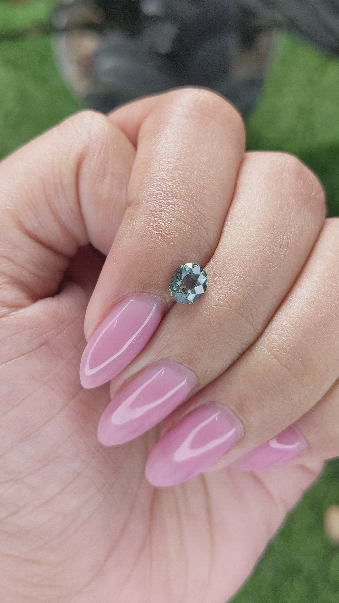 0.87 Ct. Bluish Green Sapphire from Tanzania Size Video
