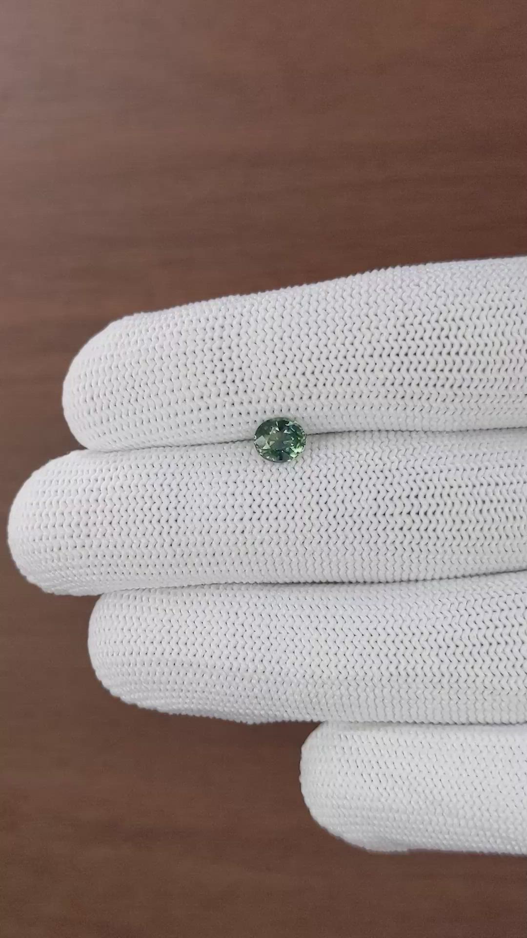 0.87 Ct. Bluish Green Sapphire from Tanzania Size Video