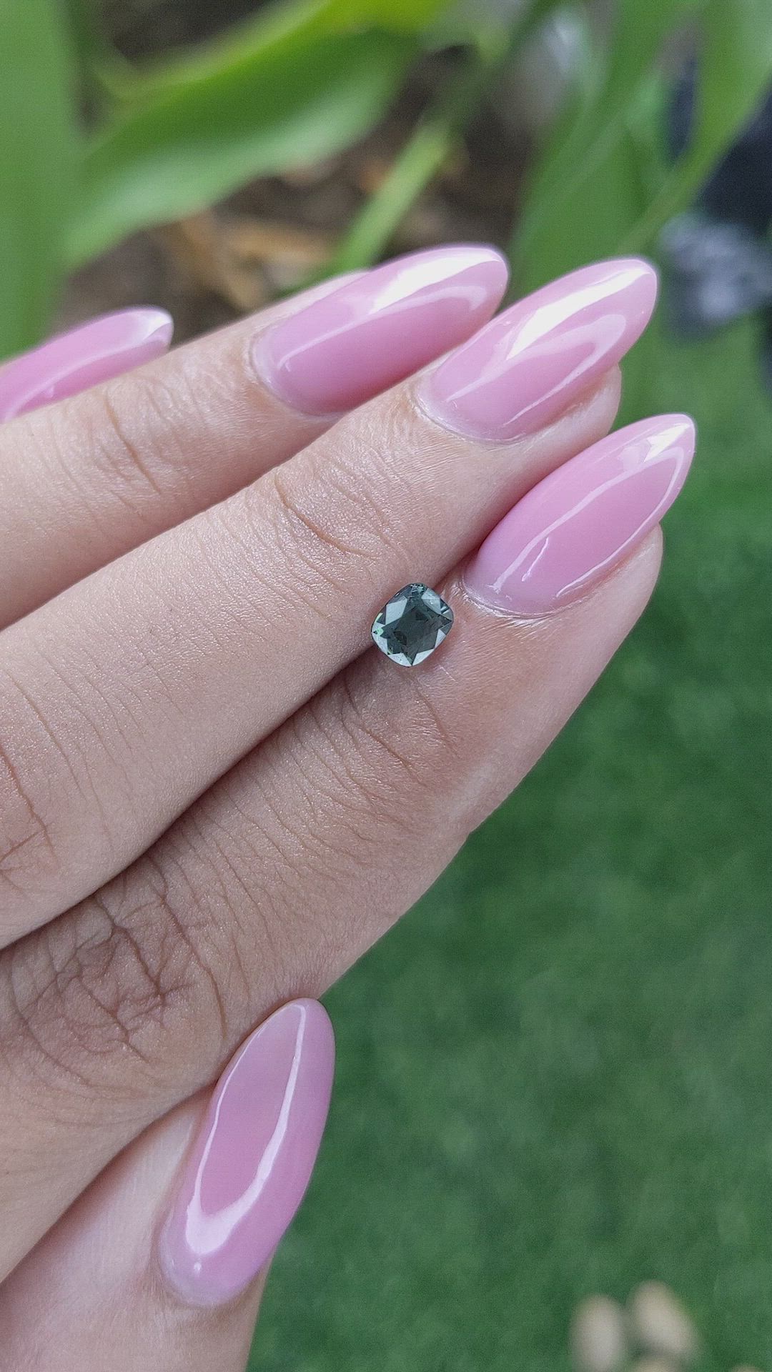 0.59 Ct. Bluish Green Sapphire from Tanzania Size Video