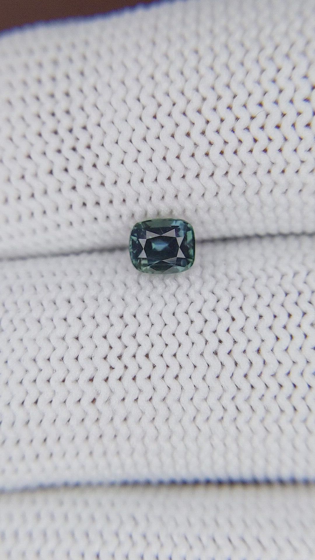 0.59 Ct. Bluish Green Sapphire from Tanzania Size Video